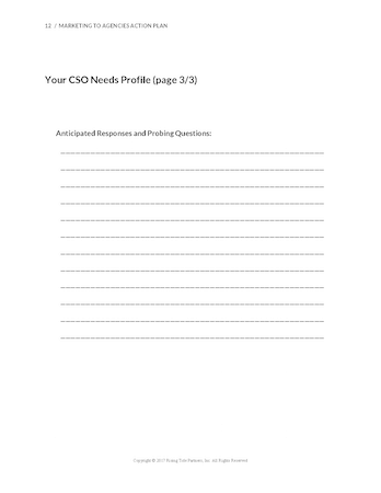 The agents and brokers action plan's thirtieth page, provided as a preview for selling insurance.